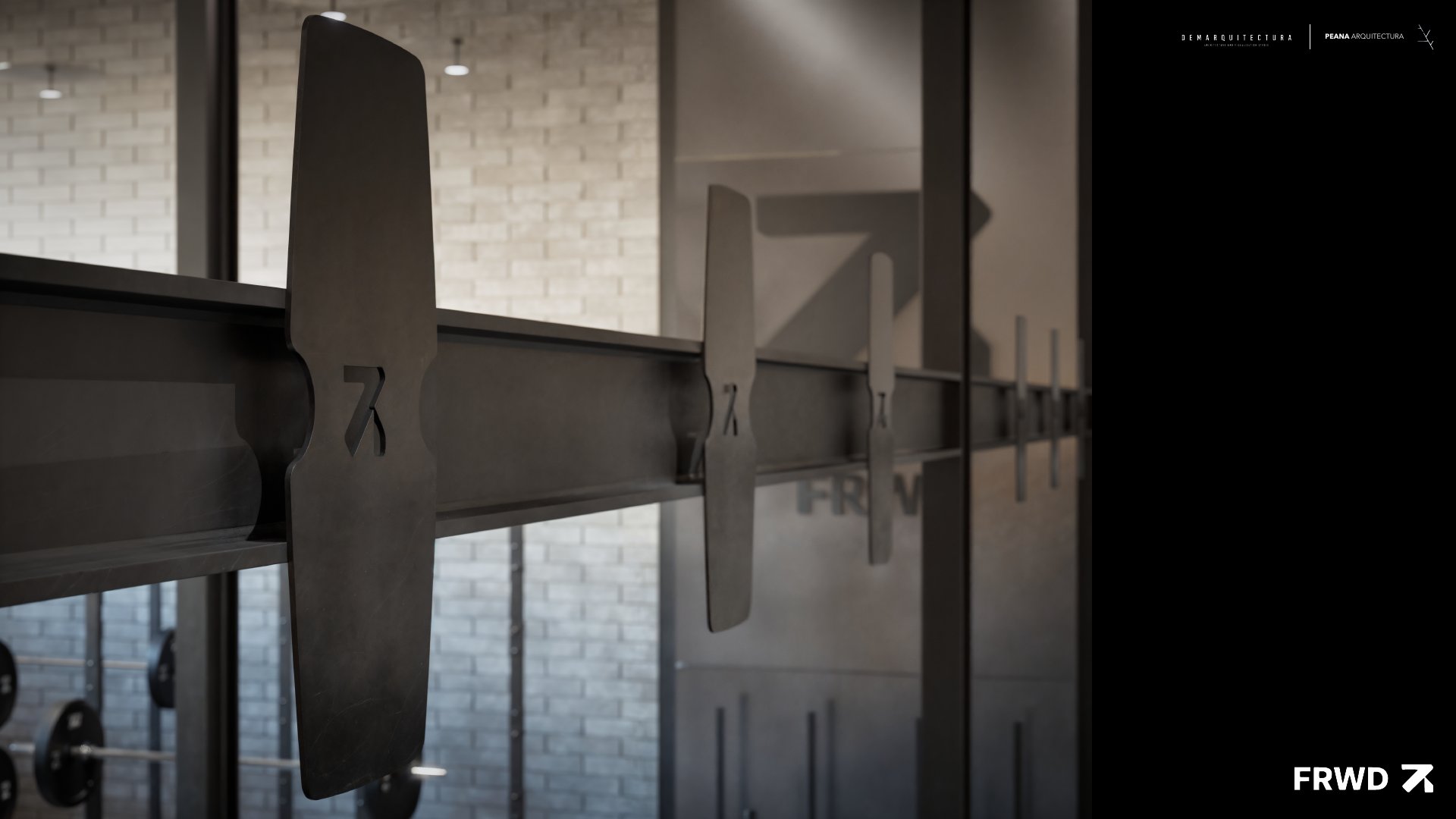 Detalle arquitectónico de vidrio con reflejo de logo